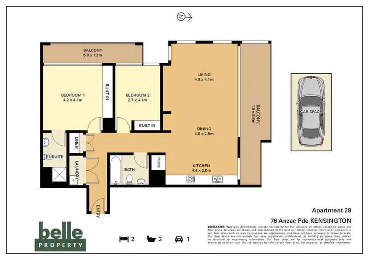Floorplan of Homely apartment listing, 28/76 Anzac Parade, Kensington NSW 2033