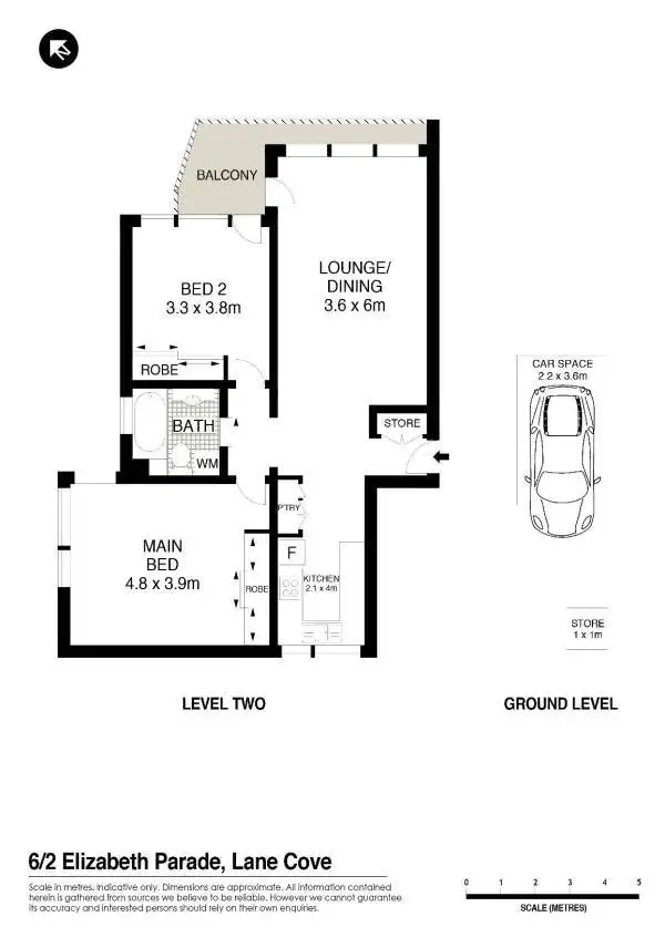 Floorplan of Homely unit listing, 6/2 Elizabeth Parade, Lane Cove NSW 2066
