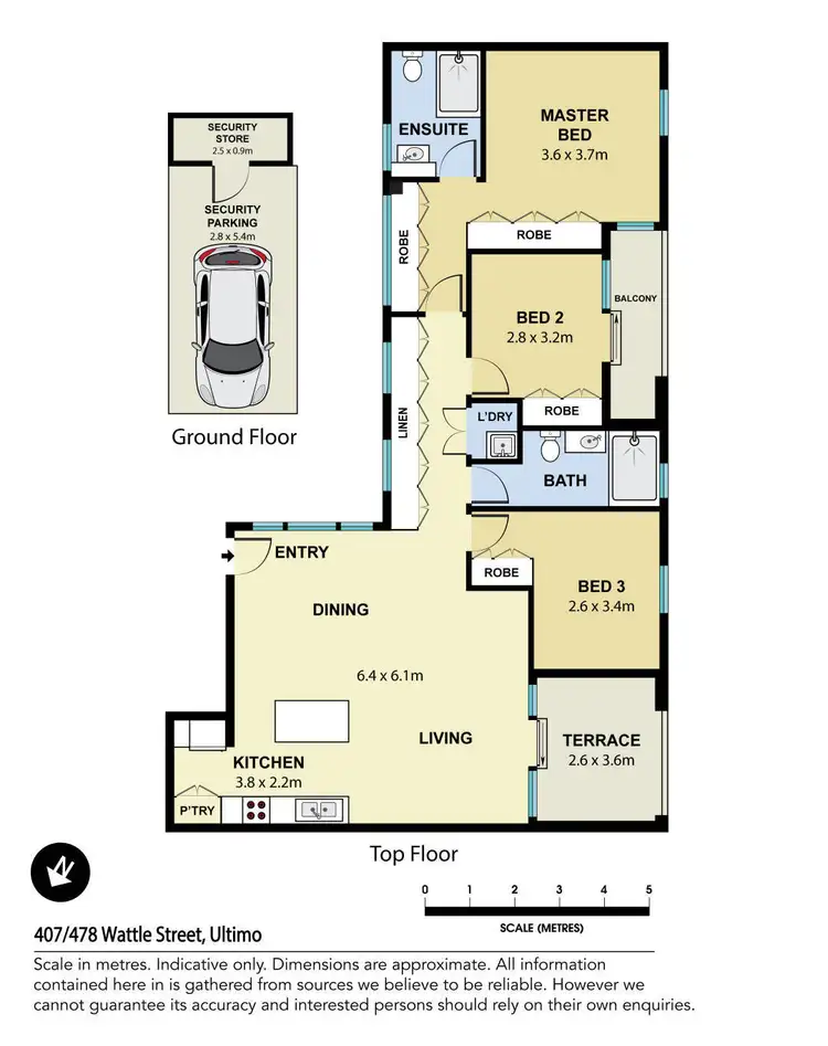 Floorplan of Homely apartment listing, 407/478 Wattle Street, Ultimo NSW 2007
