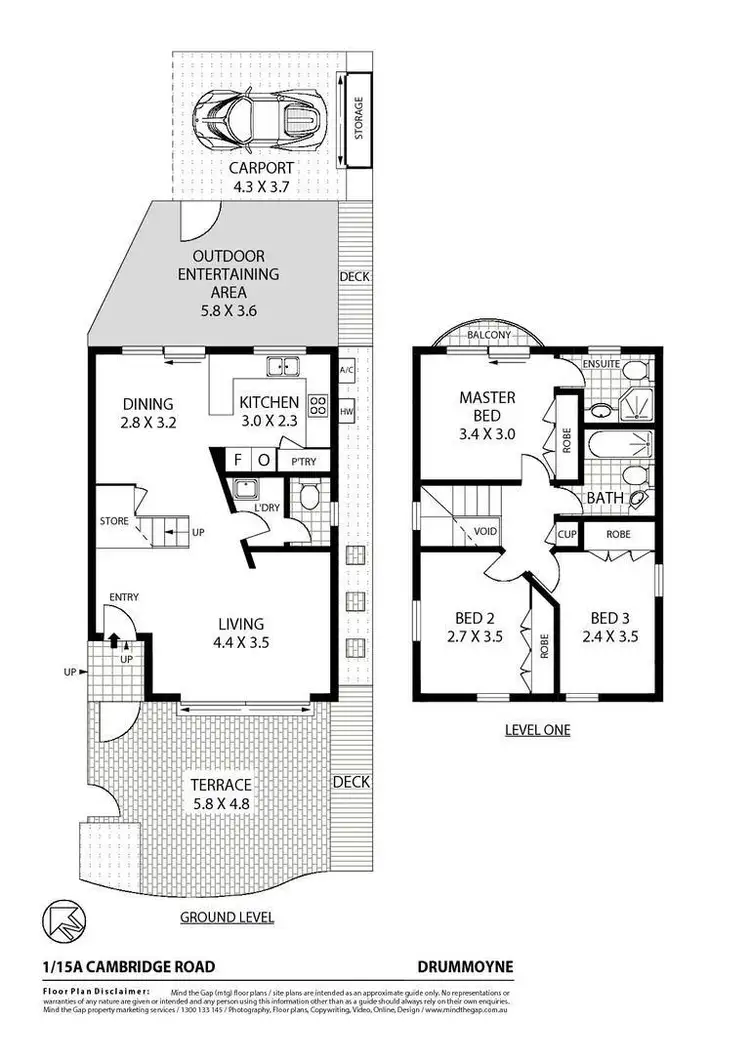 Floorplan of Homely townhouse listing, 1/15A Cambridge Road, Drummoyne NSW 2047