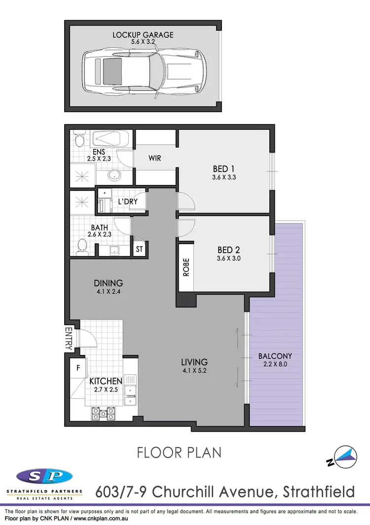 Floorplan of Homely apartment listing, 603/7-9 Churchill Avenue, Strathfield NSW 2135