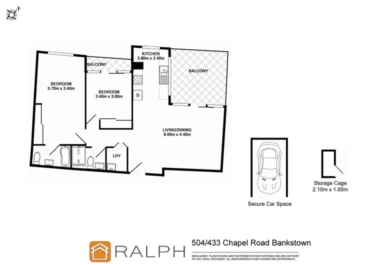 Floorplan of Homely unit listing, A504/443 Chapel Road, Bankstown NSW 2200