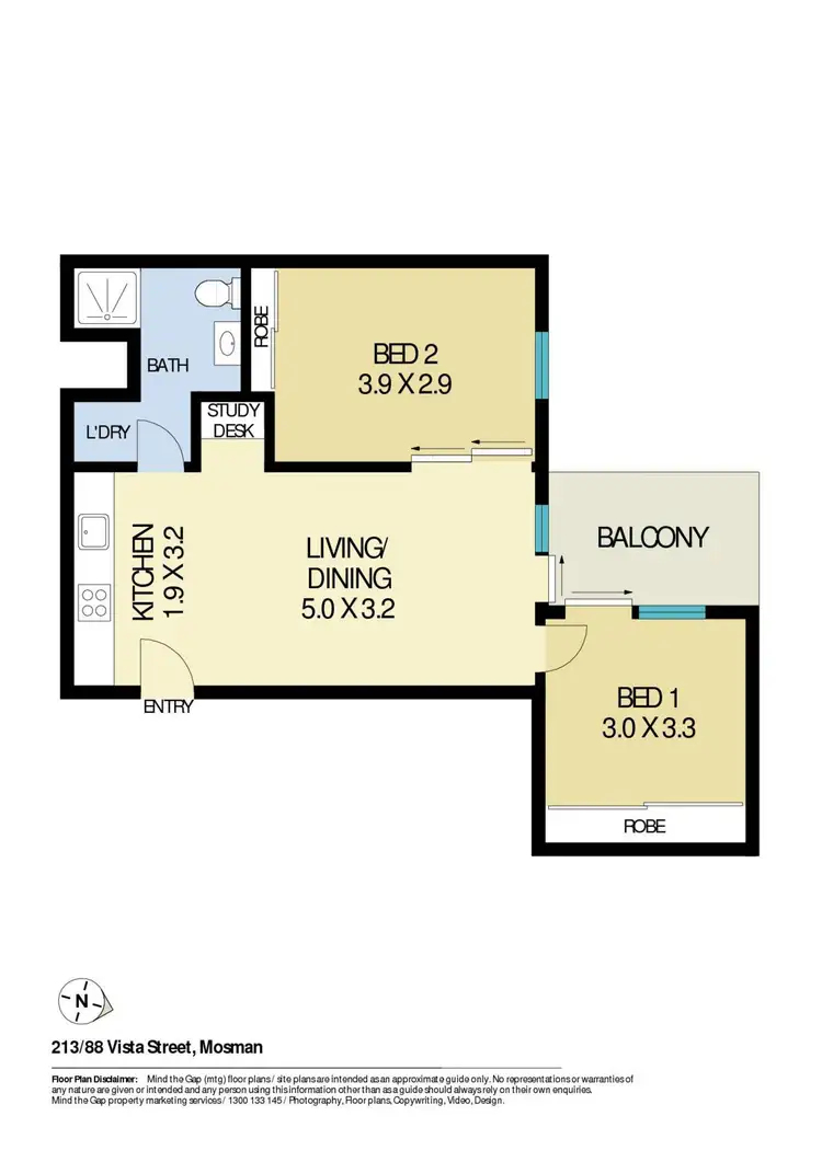 Floorplan of Homely apartment listing, 213/88 Vista Street, Mosman NSW 2088