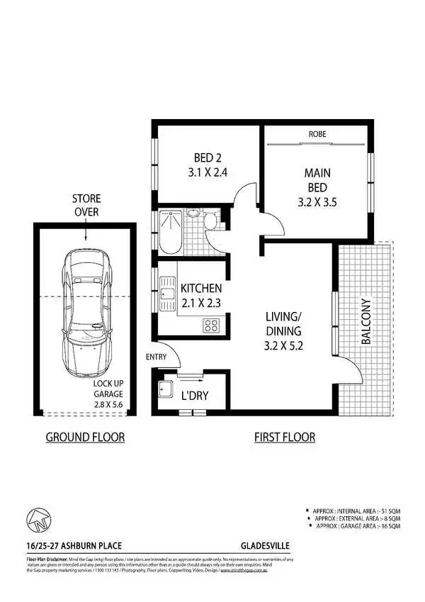 Floorplan of Homely unit listing, 16/25 Ashburn Place, Gladesville NSW 2111