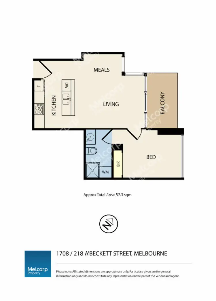 Floorplan of Homely apartment listing, 1708/218 A'beckett Street, Melbourne VIC 3000