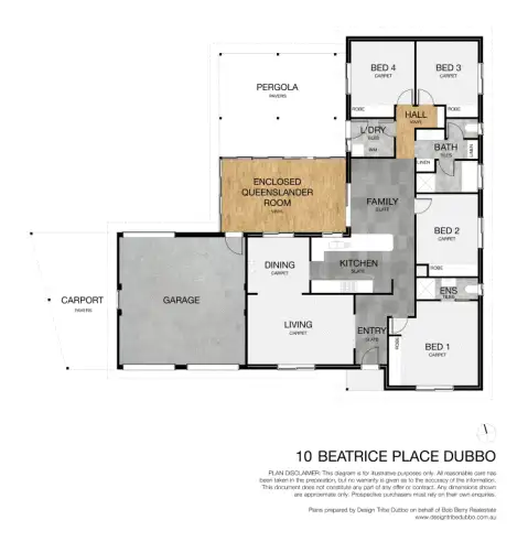 Floorplan of Homely house listing, 10 Beatrice Place, Dubbo NSW 2830