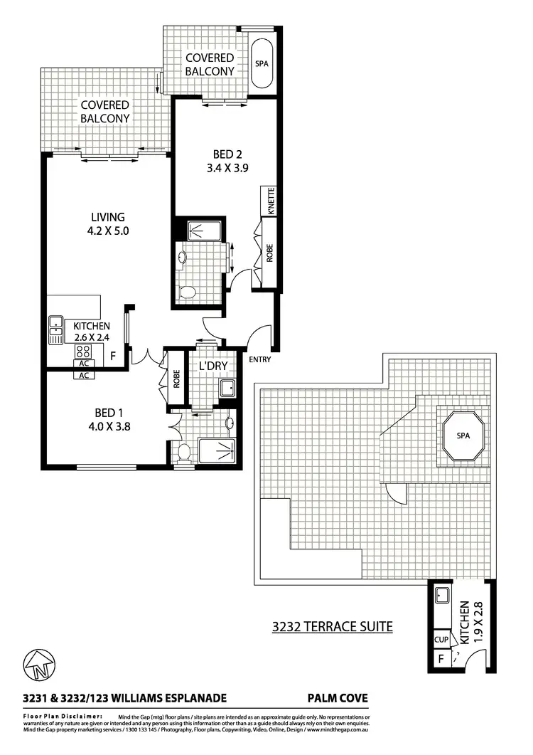 Floorplan of Homely apartment listing, 3231-32/123 Williams Esplanade, Palm Cove QLD 4879