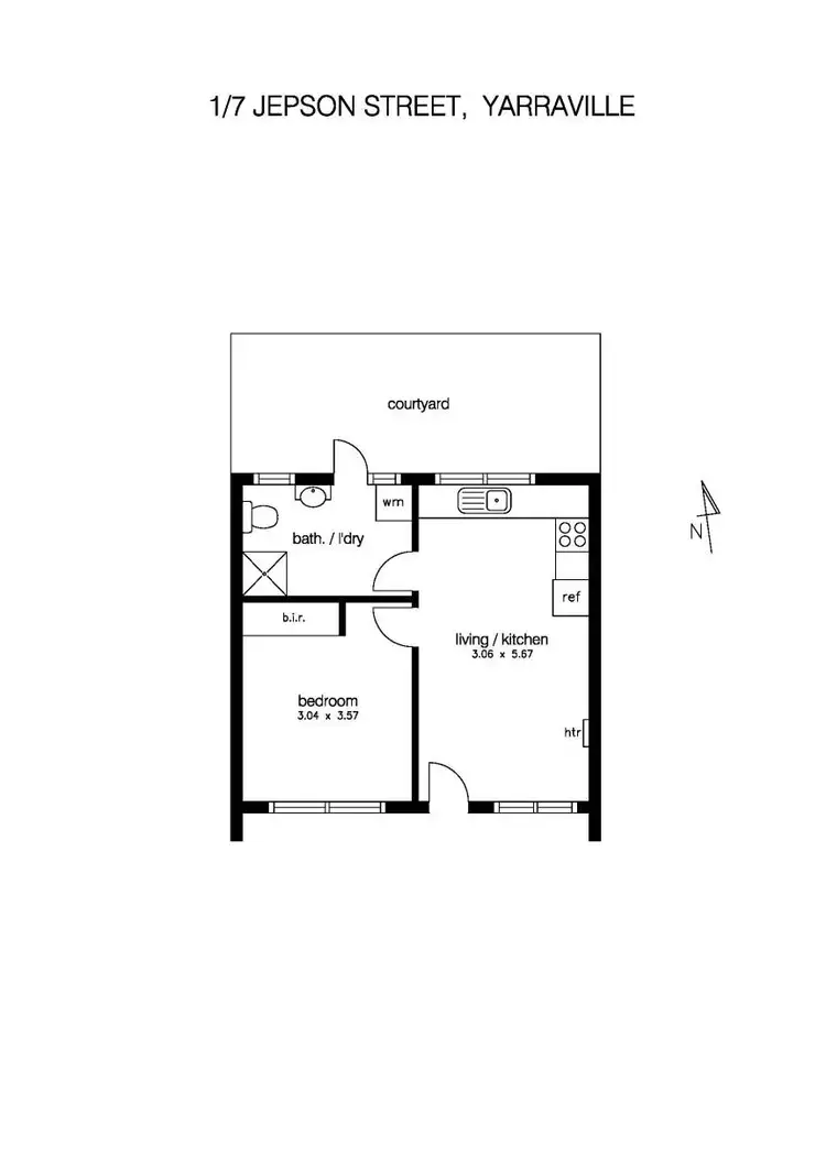 Floorplan of Homely apartment listing, 1/7 Jepson Street, Yarraville VIC 3013