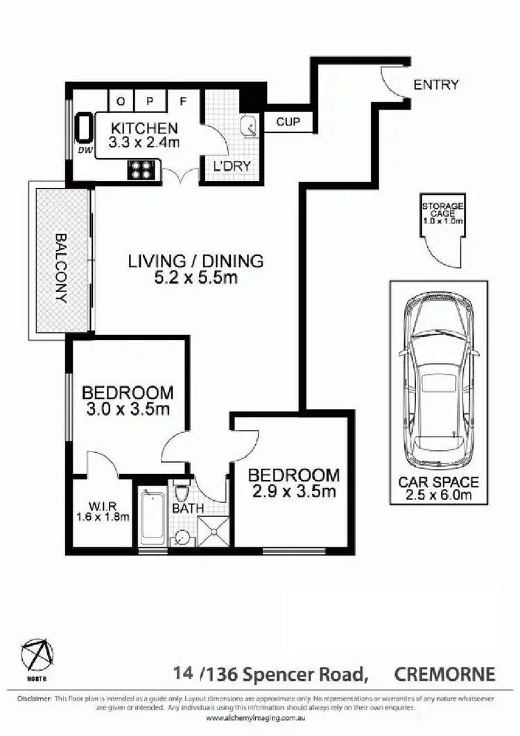 Floorplan of Homely apartment listing, 14/136-138 Spencer Road, Cremorne NSW 2090
