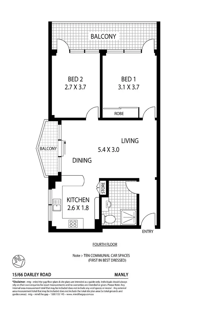 Floorplan of Homely apartment listing, Unit 15/66 Darley Road, Manly NSW 2095