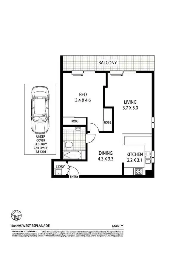 Floorplan of Homely apartment listing, 404/95 West Esplanade, Manly NSW 2095