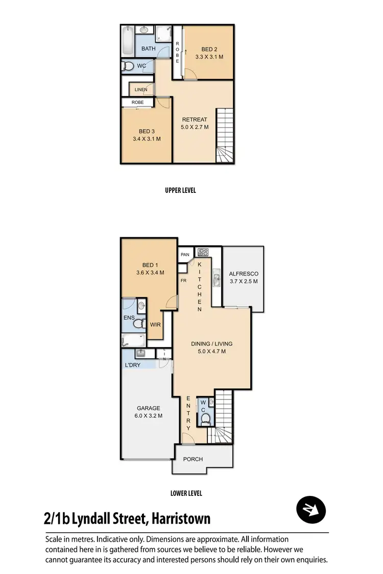 Floorplan of Homely townhouse listing, 2/1B Lyndall Street, Harristown QLD 4350