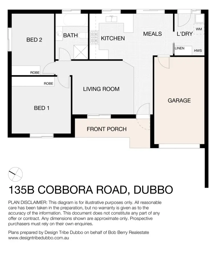 Floorplan of Homely semi-detached listing, 135B Cobbora Road, Dubbo NSW 2830