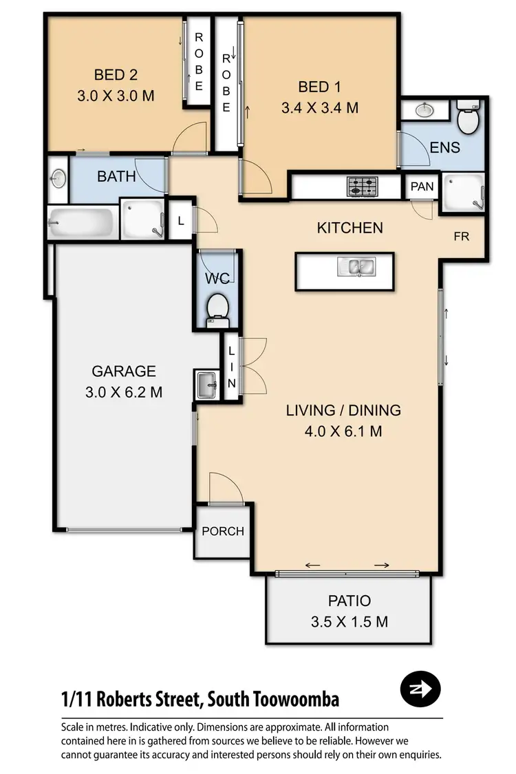 Floorplan of Homely unit listing, 2/11 Roberts Street, South Toowoomba QLD 4350