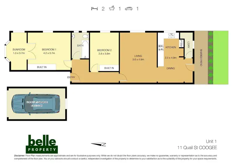 Floorplan of Homely unit listing, 1/11 Quail Street, Coogee NSW 2034