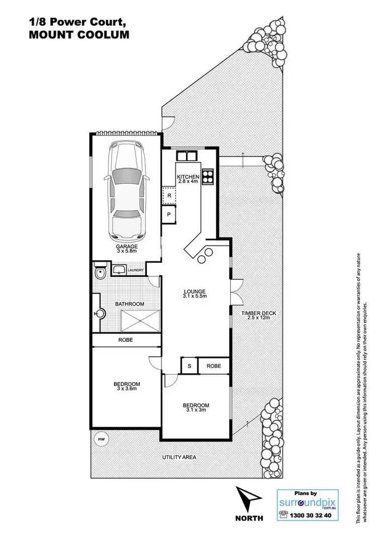 Floorplan of Homely unit listing, 1/8 Power Court, Mount Coolum QLD 4573