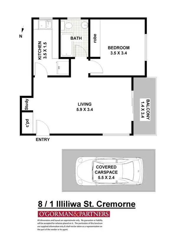Floorplan of Homely apartment listing, 8/1 Illiliwa Street, Cremorne NSW 2090