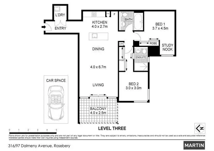 Floorplan of Homely apartment listing, 316/97 Dalmeny Avenue, Rosebery NSW 2018