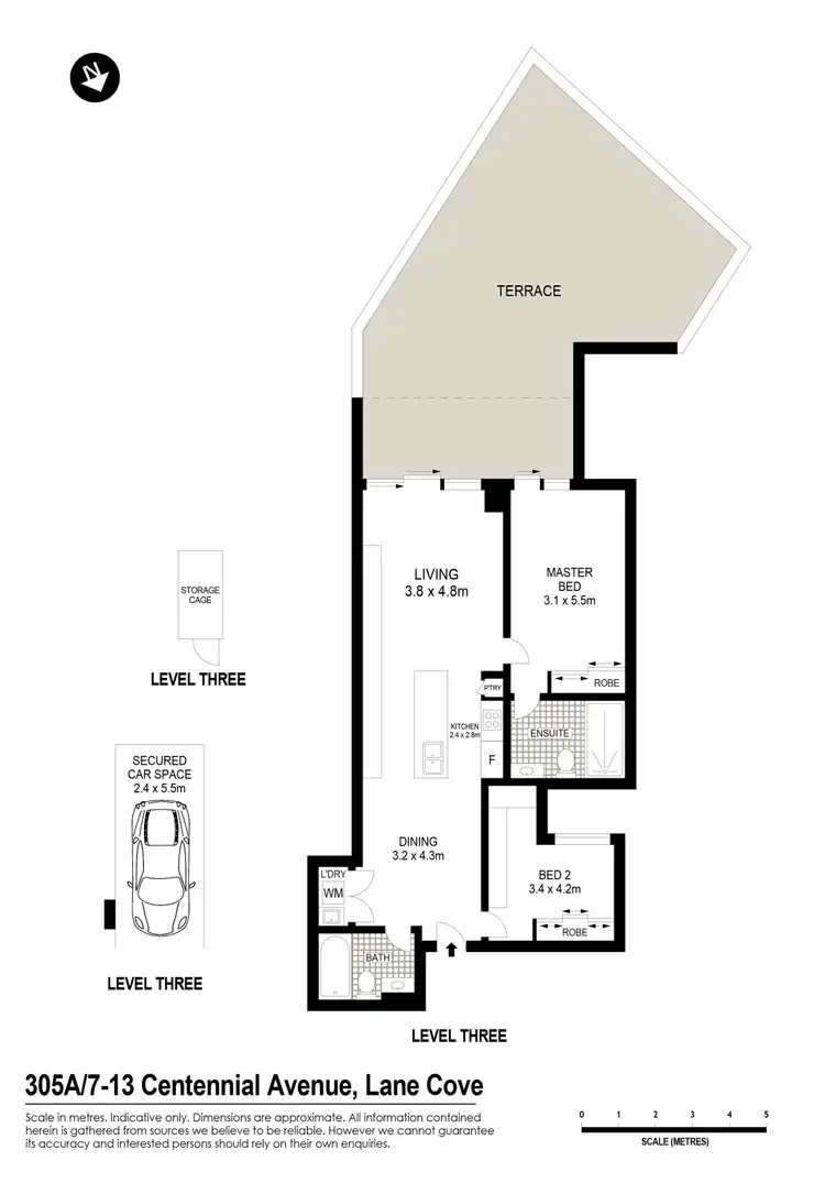 Floorplan of Homely apartment listing, 305A/7 Centennial Avenue, Lane Cove NSW 2066