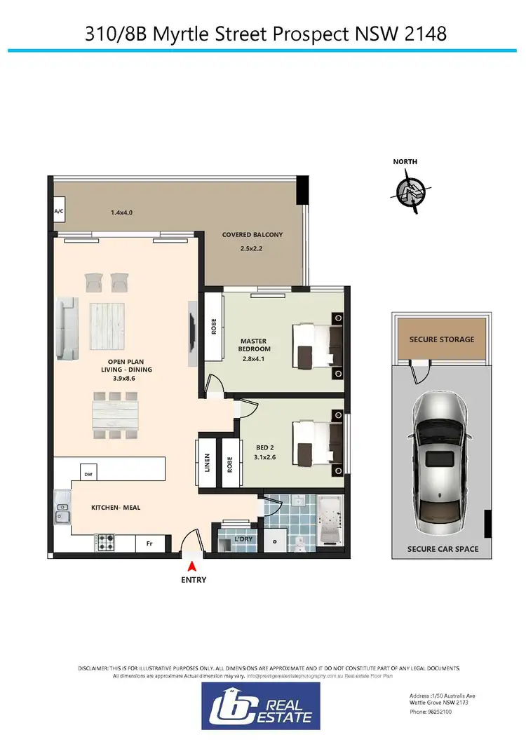 Floorplan of Homely unit listing, 310/8B Myrtle Street, Prospect NSW 2148