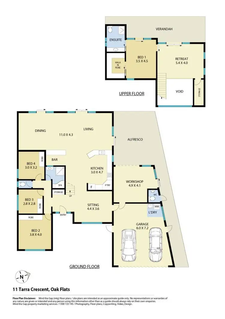 Floorplan of Homely house listing, 11 Tarra Crescent, Oak Flats NSW 2529