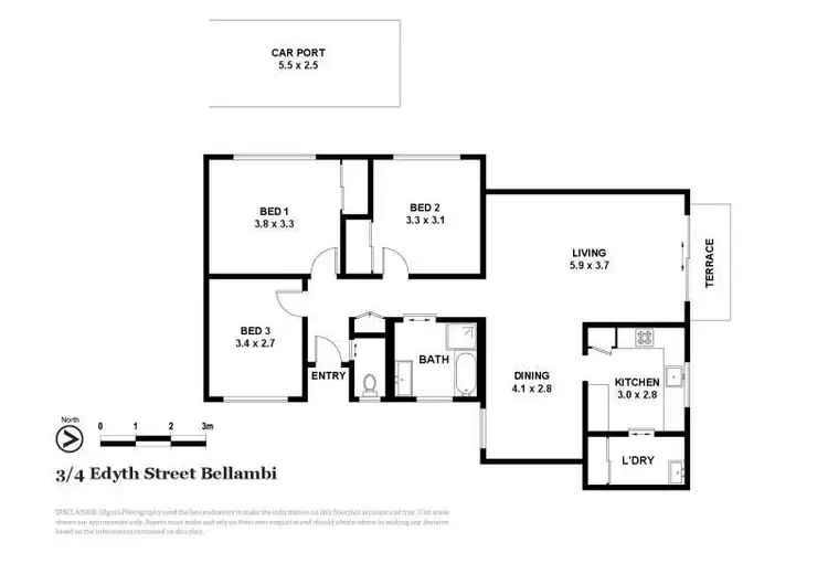 Floorplan of Homely villa listing, 3/4 Edyth Street, Bellambi NSW 2518