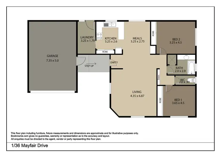 Floorplan of Homely unit listing, 1/36 Mayfair Drive, Wodonga VIC 3690