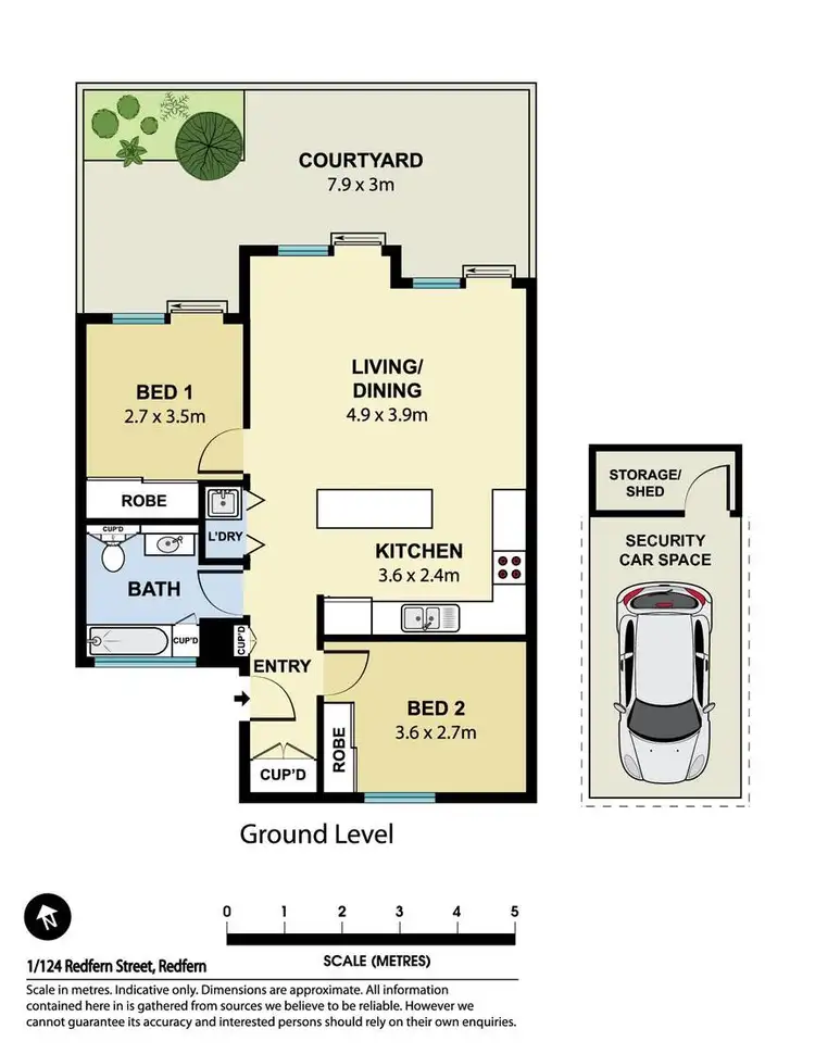 Floorplan of Homely apartment listing, 1/124 Redfern Street, Redfern NSW 2016