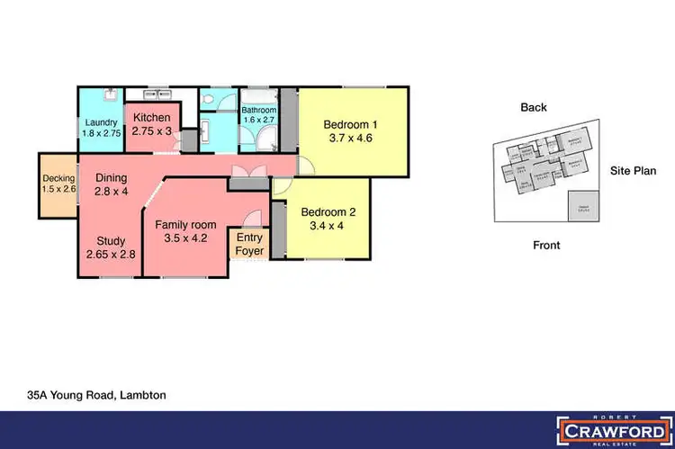 Floorplan of Homely semi-detached listing, 35a Young Road, Lambton NSW 2299