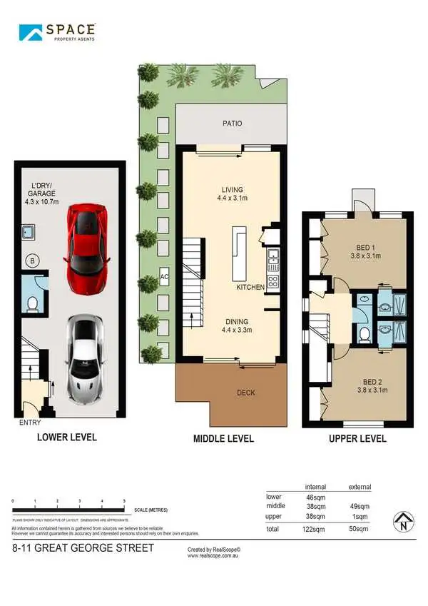 Floorplan of Homely townhouse listing, 8/11 Great George Street, Paddington QLD 4064
