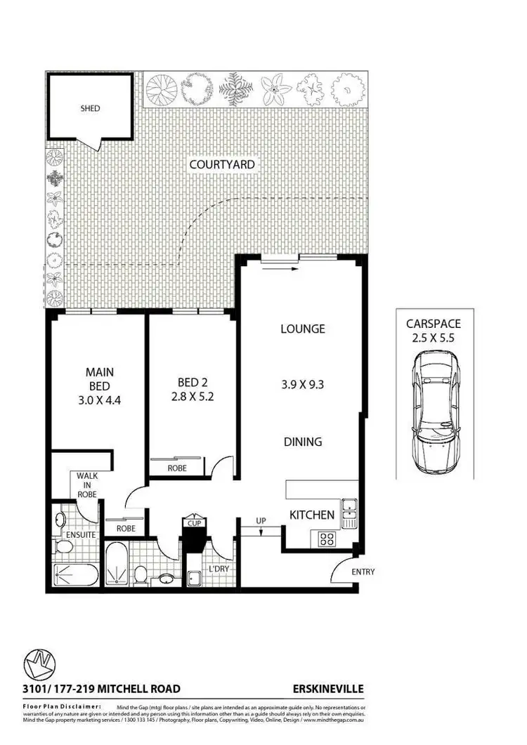 Floorplan of Homely apartment listing, 3101/177 Mitchell Road, Erskineville NSW 2043