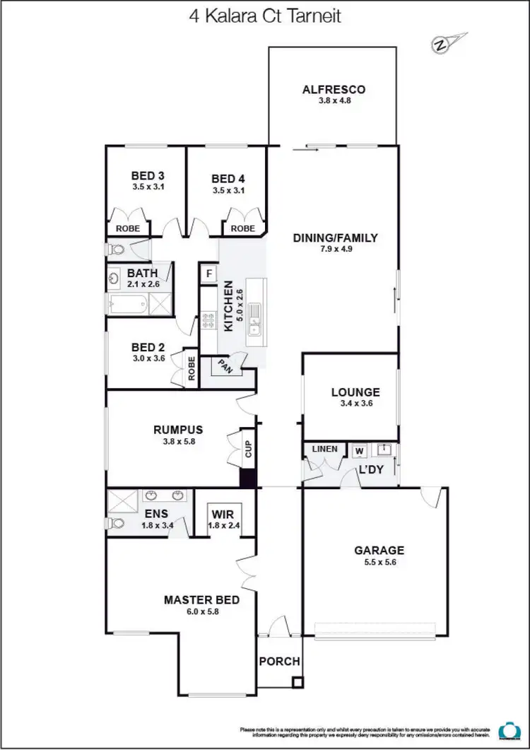 Floorplan of Homely house listing, 4 Kalara Court, Tarneit VIC 3029