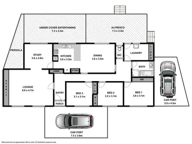 Floorplan of Homely house listing, 3 Haley Crescent, Wodonga VIC 3690