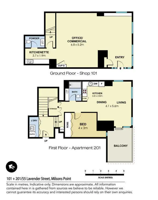 Floorplan of Homely apartment listing, 101 & 201/55 Lavender Street, Milsons Point NSW 2061