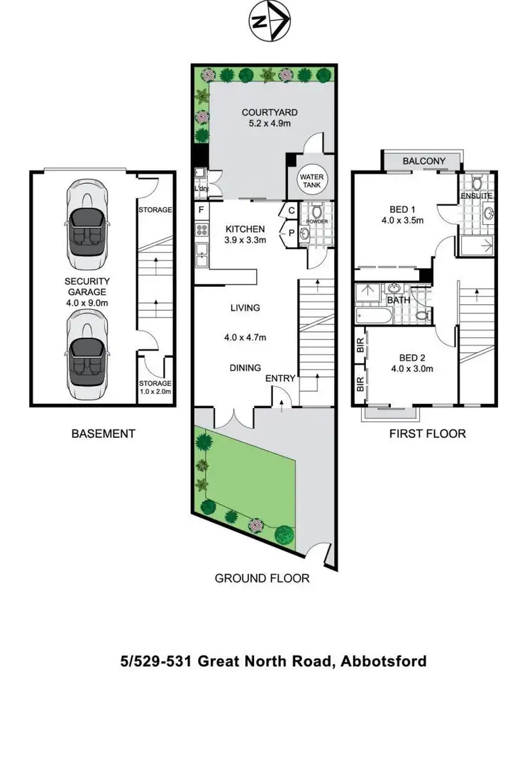 Floorplan of Homely townhouse listing, 5/529-531 Great North Road, Abbotsford NSW 2046
