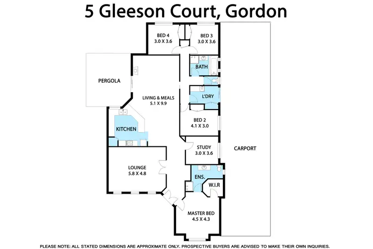 Floorplan of Homely house listing, 5 Gleeson Court, Gordon VIC 3345