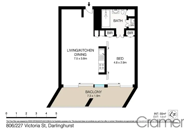 Floorplan of Homely apartment listing, 806/227 Victoria Street, Darlinghurst NSW 2010