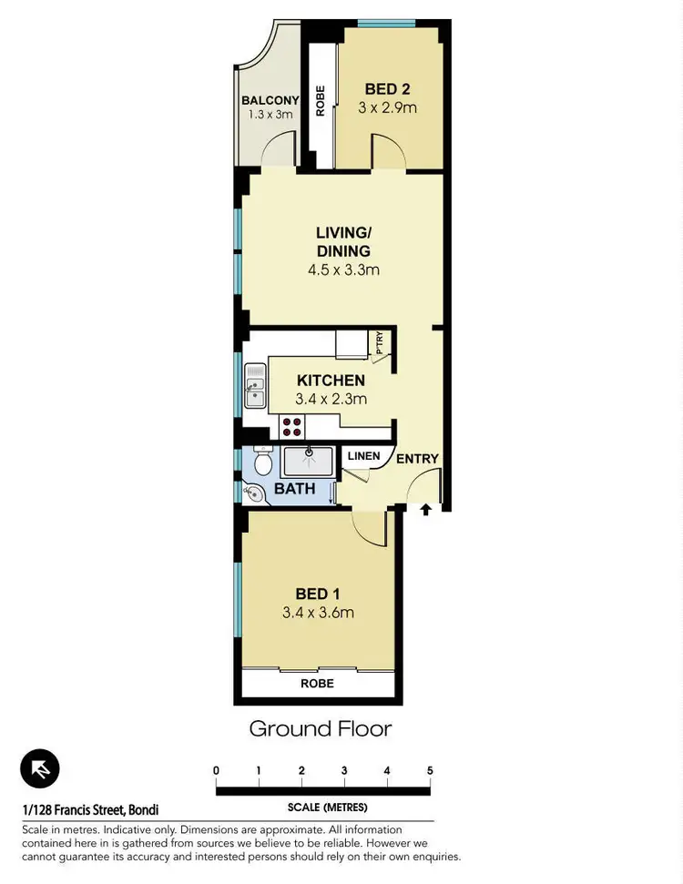 Floorplan of Homely apartment listing, 1/128 Francis Street, Bondi NSW 2026