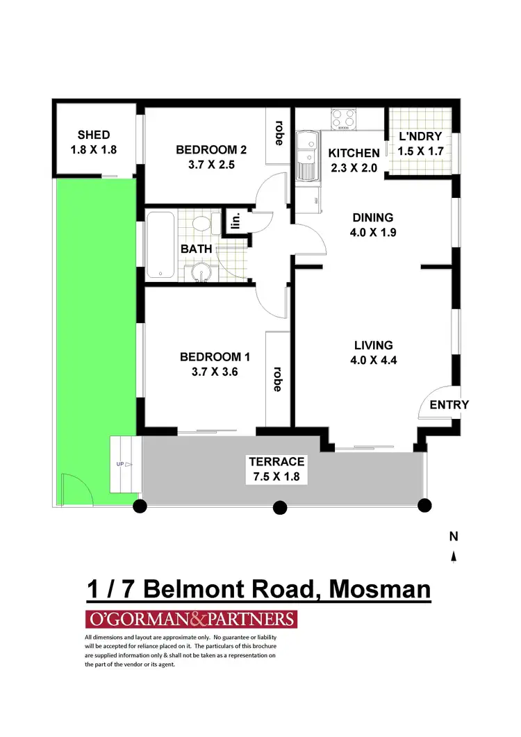 Floorplan of Homely apartment listing, 1/7 Belmont Road, Mosman NSW 2088