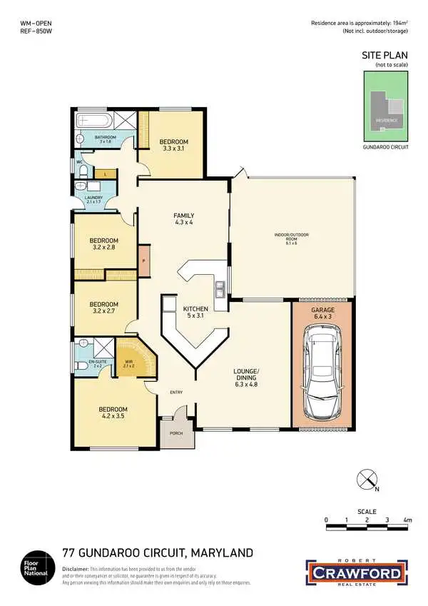Floorplan of Homely house listing, 77 Gundaroo Circuit, Maryland NSW 2287