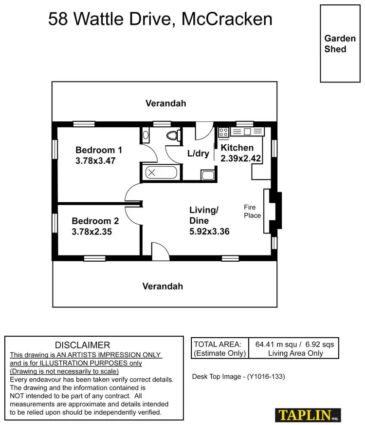Floorplan of Homely house listing, 58 Wattle Drive, Mccracken SA 5211