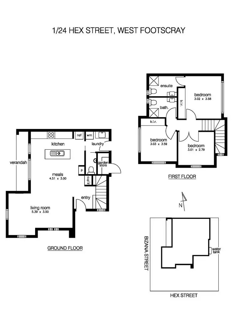 Floorplan of Homely house listing, 24 Hex Street, West Footscray VIC 3012