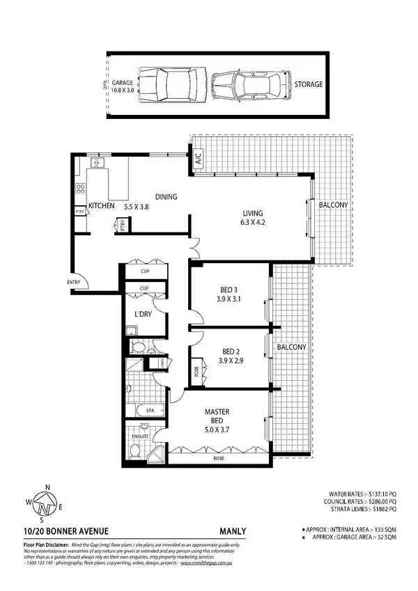 Floorplan of Homely apartment listing, 10/20 Bonner Avenue, Manly NSW 2095