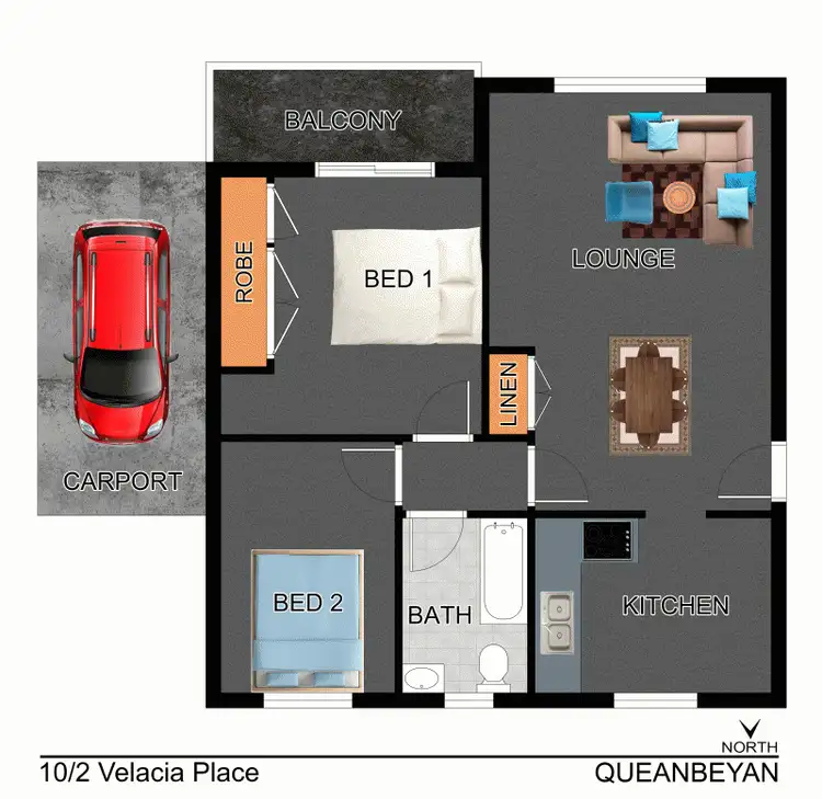 Floorplan of Homely unit listing, 10/2 Velacia Place, Queanbeyan NSW 2620