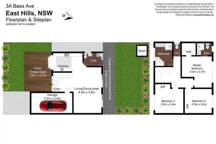 Floorplan of Homely semi-detached listing, 3a Bass Avenue, East Hills NSW 2213