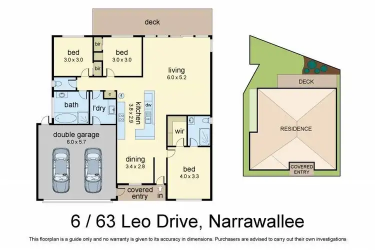 Floorplan of Homely townhouse listing, 6/63 Leo Drive, Narrawallee NSW 2539