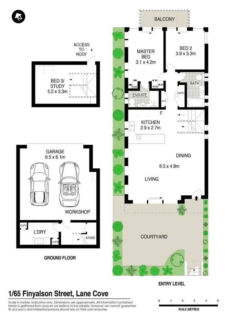 Floorplan of Homely townhouse listing, 1/65 Finlayson Street, Lane Cove NSW 2066