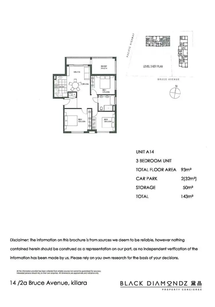 Floorplan of Homely apartment listing, 14/2A Bruce Avenue, Killara NSW 2071