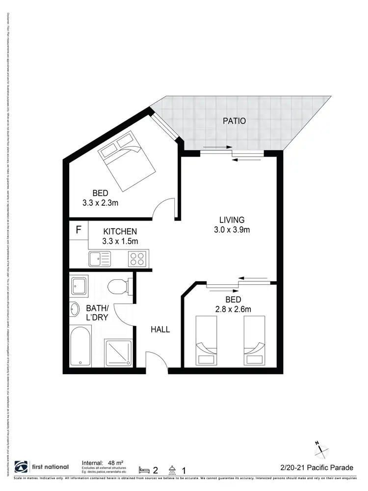 Floorplan of Homely unit listing, 2/20-21 Pacific Parade, Lennox Head NSW 2478