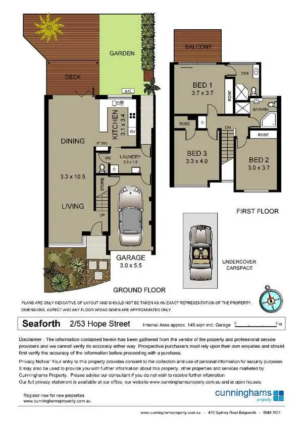 Floorplan of Homely townhouse listing, 2/53 Hope Street, Seaforth NSW 2092